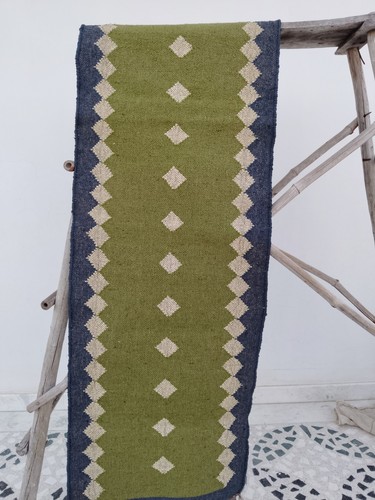 Wool jute kilim rug runner - rug,