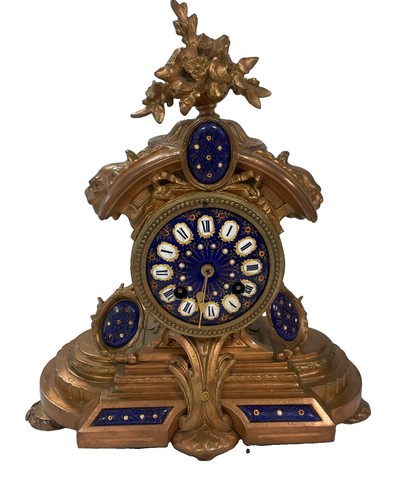 Ormulu mantel clock blue - ormulu,