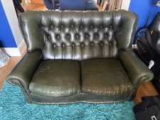 Green leather 3 Piece Sofa