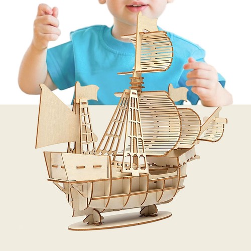 Wooden puzzle sailboat - wooden, easy