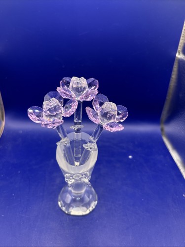 Purple crystal flowers vase - purple,