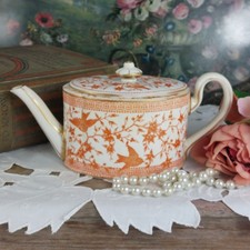 ANTIQUE ROYAL CROWN DERBY AESTHETIC MOVEMENT SMALL TEAPOT PEMBROKE c. 1883 RED