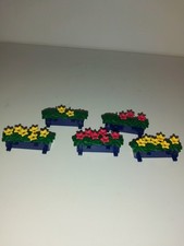 PLAYMOBIL 4 WINDOW FLOWER BOXES BLUE FROM HOUSE SET 3965