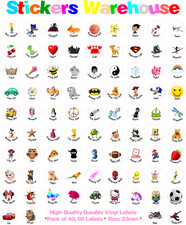 Personalised Custom Stickers Vinyl Stick On Name Labels School Kids Nursery