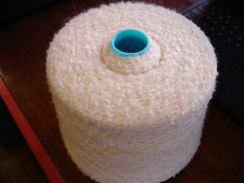 4wc Mohair/Wool/Nylon Loop,  Undyed. Can be brushed. Big 1kg+ cone.