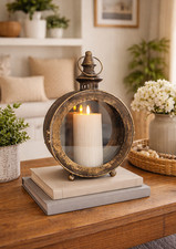 Vintage glass candle - glass, holder