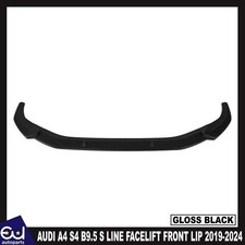 FOR AUDI A4 S4 B9.5 S LINE FACELIFT FRONT SPLITTER LIP SPOILER GLOSS BLACK 19-24