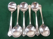 6 nice Vintage Soup Spoons Jesmond pattern Silver plated EPNS A1