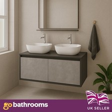 1200 Grey Vanity Unit Wall
