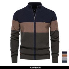 Men’s Patchwork Zip Cardigan