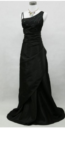 Long black cherlone dress - long,