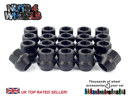 Black open wheel nuts - black,