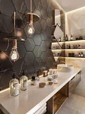 Black Hexagon Marble Porcelain Wall Floor Kitchen Bathroom Tiles