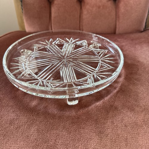 Art deco glass footed - glass, cake