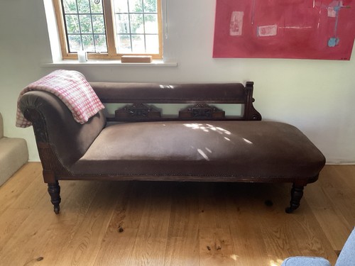 Vintage upholstered chaise - vintage,