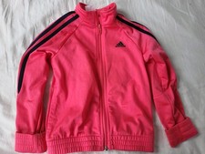 Bright Neon Pink Adidas Tracksuit Top Age 7-8 Years Sport