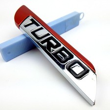 Metal 3D Red Turbo Logo Car