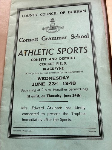 Consett grammar school sports - school,