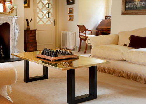 Aged brass coffee table - aged,