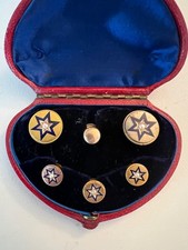Krementz Vintage Tuxedo Cuff Link & Vest Button Boxed Set - Original case