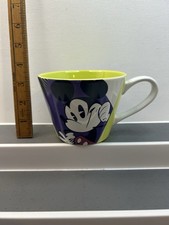 Mickey Mouse Cup Mug Disney Store Geometric Purple & Lime On White Mug