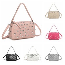 Womens Faux Leather Studded