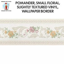 Pomander, Small Floral, Slightly Textured Vinyl, Wallpaper Border (8.5cm x 5m)