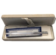 Vintage  Ronson Fountain Pen Silver  Champagne coloured Boxed with instructions