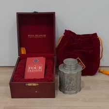 Royal Selangor Pewter 1885 Four Seasons Tea Caddy 4554, unused with box and bag.