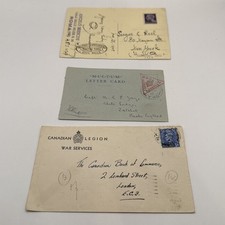 WWII 1 x Canadian Legion Cover, 1 Italian Postcard, 1 Letter Card Front 