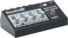 Sound Lab 4 Channel Mono Microphone Micro DJ PA Audio Volume Mixer
