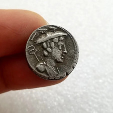 Ancient Greek Commemorative Coin – Spear-Wielding Warrior & Hermes Portrait