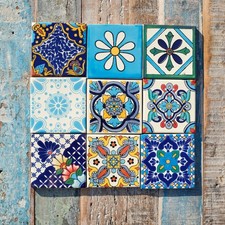 9 AUTHENTIC MEXICAN TILES Large KAHLO9 MIX