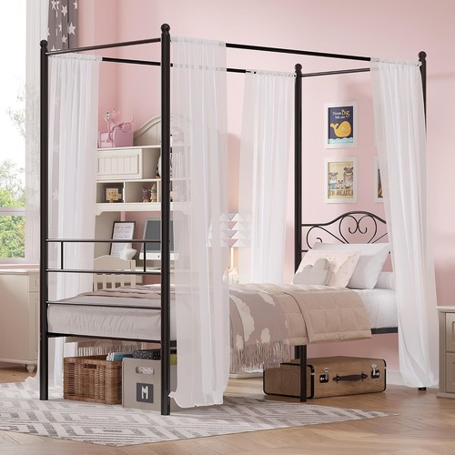 Twin canopy bed - canopy, frame