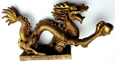 Antique or Vintage Extremely Heavy Solid Bronze Dragon. 20.2 Centimetre's Length