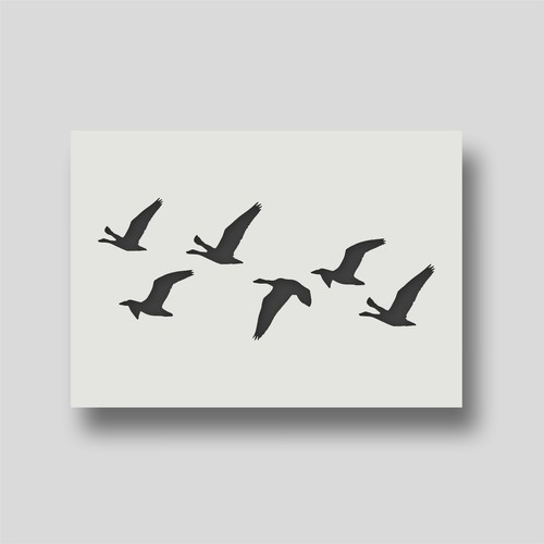 Flock geese stencils - stencils,
