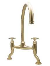 SALE! Bidbury & Co Sherbourne Crosshead Kitchen Sink Mixer Bridge Tap in Brass
