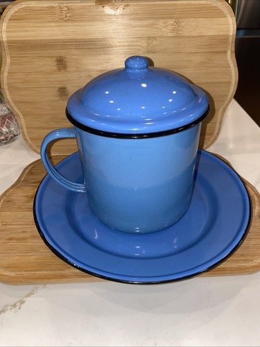 French blue enamel large mug - enamel,