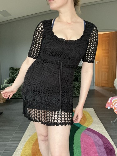 Karen millen black crochet - millen,