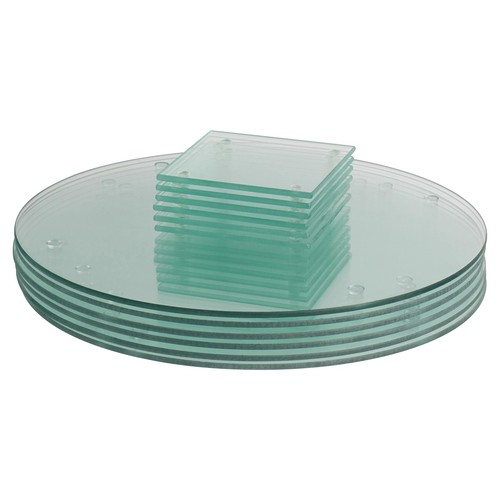 12pc round glass placemats - 12pc, &