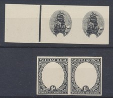 South Africa Stamps 1926 1d black Die Proof Set [Centre + Frame Pair] for SG31