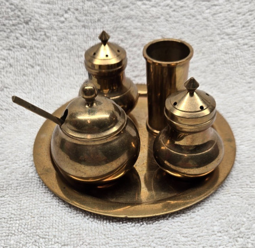 Vintage thai brass salt - vintage,