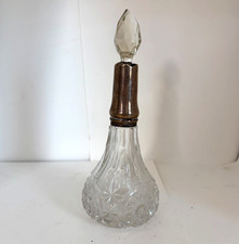 Edwardian silver topped cut glass perfume bottle