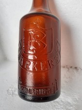 rare BARKERS CAMBRIDGE glass ginger beer bottle 