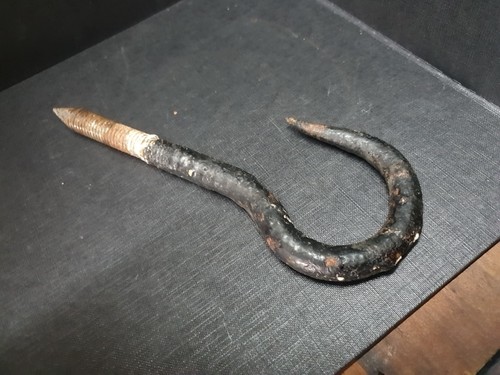 Hand forged vintage steel hook - vintage,