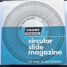 Vintage Gnome 35mm Slide Projector Circular Rotary Slide Magazine for 122 Slides