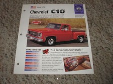 USA 1974 Chevy C10 Custom Pickup Hot Haulers Group 6 # 27 Spec Sheet Brochure