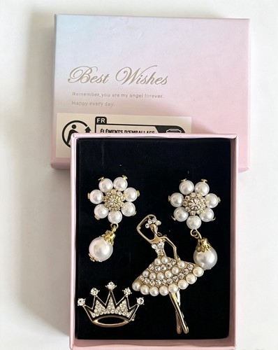 Faux pearl rhinestone gold - faux,