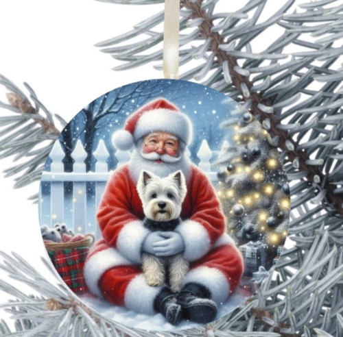 Westie dog hanging - dog, bauble