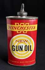 WINCHESTER SHOT GUN & RIFLE BARREL CLEANER VINTAGE TIN LUBRICATING OIL CAN OILER
